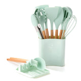 SET DE UTENSILIOS EN SILICONA PARA COCINA PROMOCION COLOR ROSADO 22 USD