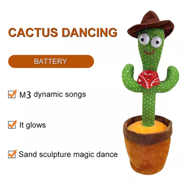 Cactus De Peluche Cantando 120 Canciones Bailando Y Girando Grabación Luminosa - 100xHobbies