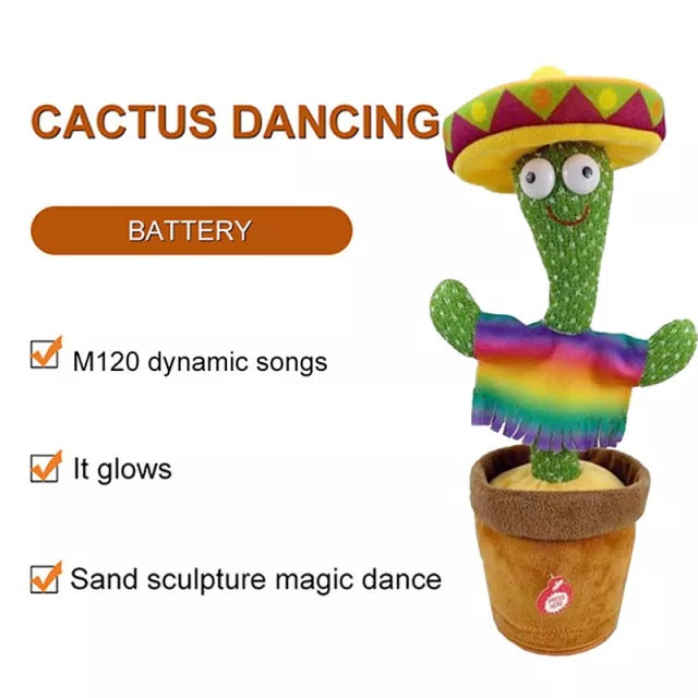 Cactus De Peluche Cantando 120 Canciones Bailando Y Girando Grabación Luminosa - 100xHobbies