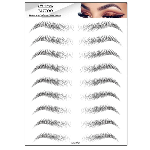 Cejas tatuadas 6D, Pelos Naturales Resistentes Al Agua - 100xHobbies